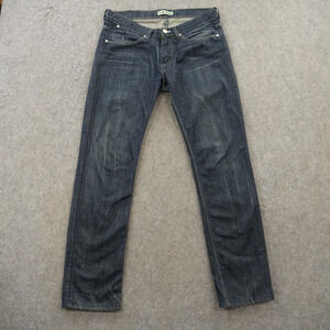 Acne Jeans Mens 30 Blue Storlek Straight Leg Mid Rise Zip Fly Denim